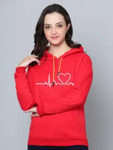 Fashion And Youth Printed Hooded Fleece Pullover