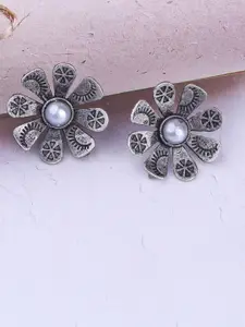 GRIIHAM Silver-Plated Contemporary Studs Earrings
