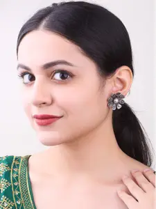 GRIIHAM Silver-Plated Contemporary Studs Earrings