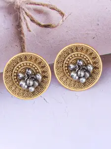 GRIIHAM Gold-Plated Stainless Steel Contemporary Studs Earrings