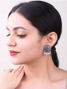 GRIIHAM Silver-Plated Contemporary Studs Earrings