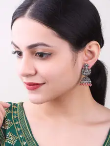 GRIIHAM Silver-Plated Dome Shaped Jhumkas