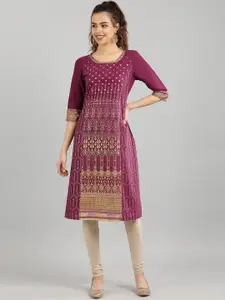 AURELIA Ethnic Motifs Printed Pure Cotton Kurta