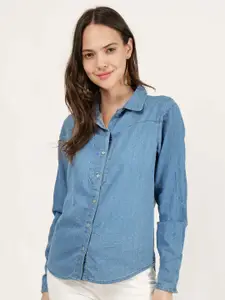 DRIRO Micro Ditsy Printed Spread Collar Cotton Casual Shirt