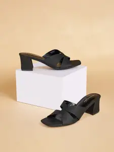 Forever Glam by Pantaloons Shimmered Cross Strap Block Heels