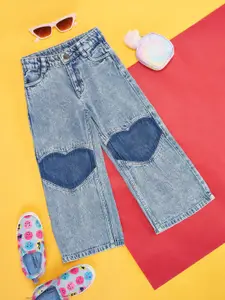 Pantaloons Junior Girls Mid Rise Clean Look Applique Cotton Jeans