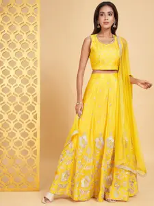 RANGMANCH BY PANTALOONS Embroidered Ready to Wear Lehenga & Blouse With Dupatta