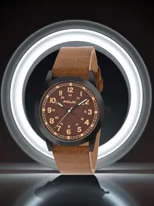 FCUK Men Leather Straps Analogue Watch FK00016E