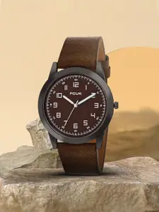 FCUK Men Leather Straps Analogue Watch FK00017E
