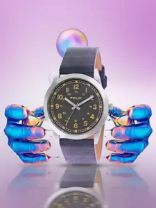 FCUK Men Embellished Dial Leather Straps Analogue Watch FK00016C