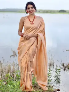TIEXA Ethnic Motif Woven Design Zari Pure Silk Banarasi Saree