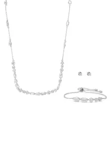 SWAROVSKI Silver-Plated Crystal Studded Necklace And Earrings
