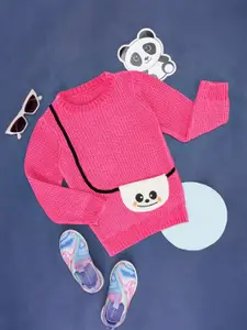 Pantaloons Junior Girls Ribbed Acrylic Pullover