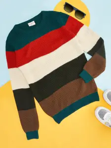 Pantaloons Junior Boys Striped Round Neck Acrylic Pullover