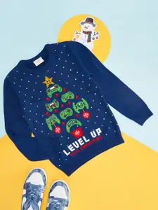 Pantaloons Junior Boys Graphic Printed Acrylic Pullover