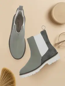 yoho Women Mid Top Digital Printed Chelsea Boots