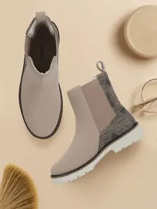 yoho Women Mid Top Digital Printed Chelsea Boots