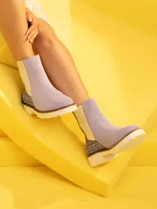 yoho Women Mid Top Digital Printed Chelsea Boots