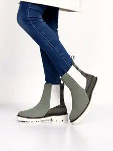 yoho Women Mid Top Digital Printed Chelsea Boots