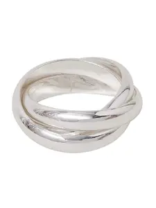 Accessorize 925 Sterling Silver Plated Twisted Ring Silver