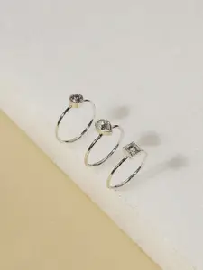 Accessorize Set of 3 Fine Gem Stacking Rings