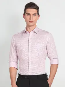 Arrow Slim Fit Micro Ditsy Printed Twill Pure Cotton Formal Shirt