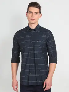 Arrow Sport Slim Fit Horizontal Stripes Twill Cotton Casual Shirt