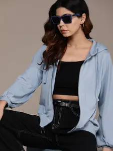 Roadster Women Solid Hooded Sweatshirt