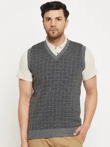 Duke Checked V-Neck Acrylic Sweater Vest