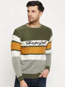 Duke Colourblocked Long Sleeves Acrylic Pullover Sweater