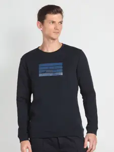 Arrow New York Graphic Printed Round Neck Sweatshirt