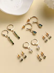 Accessorize Set Of 6 Stone-Studded Classic Drop Earrings