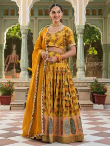 EverBloom Ethnic Motifs Printed Ready to Wear Lehenga & Blouse With Dupatta