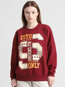 ONLY Onl85 LS Alphanumeric Printed Pullover Sweatshirt