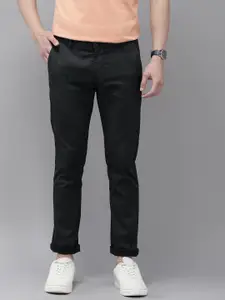 Arrow Sport Men Textured Slim Fit Low-Rise Trousers
