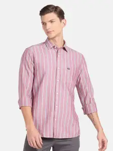 Arrow Sport Men Manhattan Slim Fit Vertical Stripes Opaque Pure Cotton Casual Shirt