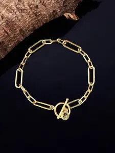 Accessorize Real Gold-Plated Z Trombone Chain T-Bar Bracelet