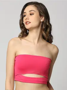 Disrupt Strapless Cut-Out Detail Tube Crop Top