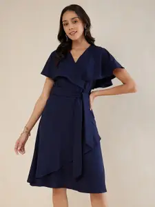 Femella Flutter Sleeve Wrap Dress