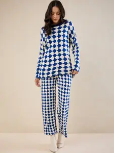FEMMELLA Printed Acrylic Top With Trousers