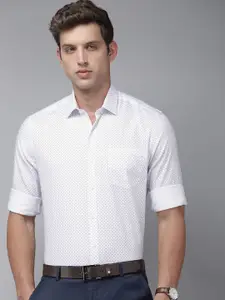 Arrow Manhattan Slim Fit Printed Pure Cotton Formal Shirt