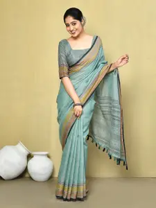 elora Striped Border Pure Linen Saree