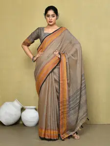 elora Striped Border Pure Linen Saree