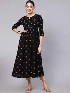 KIMAYRA Ethnic Motifs Printed Gotta Patti A-line Kurta