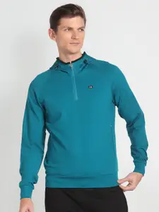 Arrow Sport Hooded Neck Long Sleeve Zip Detail Pullover Sweatshirt