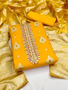 KALINI Ethnic Motifs Woven Design Organza Unstitched Dress Material