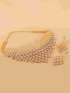 Mirana Gold-Plated Choker Necklace and Earrings