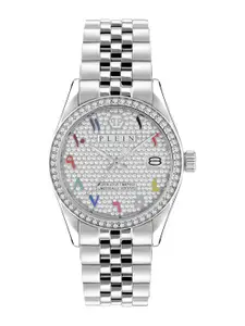 PHILIPP PLEIN Women Embellished Dial & Stainless Steel Analogue Watch PWYAA0723