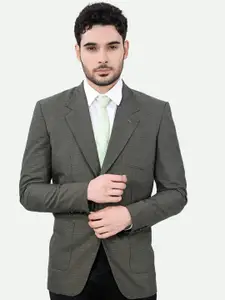 FRENCH CROWN Striped Peaked Lapel Collar Single Breasted Formal Blazer