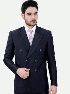FRENCH CROWN Peaked Lapel Woollen Double Breasted Formal Blazer